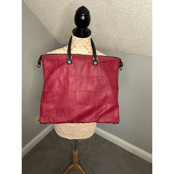 VGUC Gabs Pebble Leather G3 Pink Crossbody Tote Bag Convertible Snaps Italy Boho - Picture 1 of 15